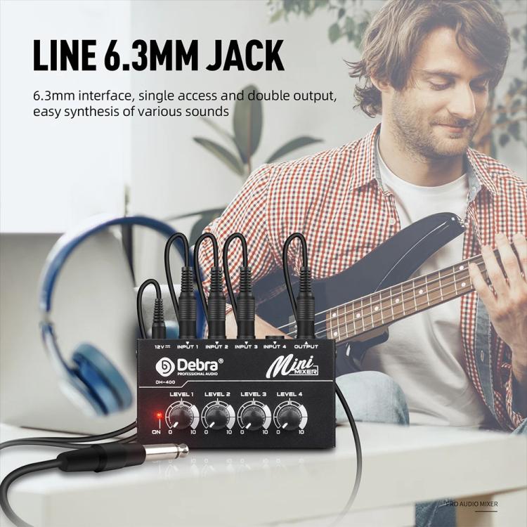 DEBRA M094 4-Channels Audio Mixer Musical Instrument Live Streaming Reverb, Power Plug:AU Plug(White) - Live Sound Effects Processors by DEBRA | Online Shopping UK | buy2fix
