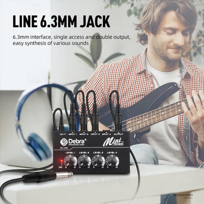 DEBRA M094 4-Channels Audio Mixer Musical Instrument Live Streaming Reverb, Power Plug:AU Plug(White) - Live Sound Effects Processors by DEBRA | Online Shopping UK | buy2fix