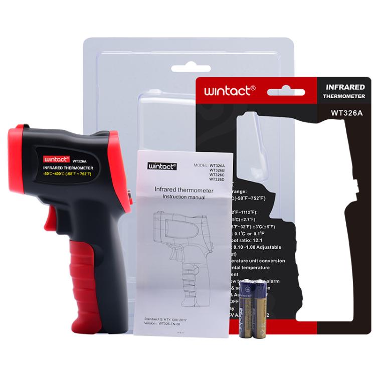 Wintact WT326A Portable Infrared Thermometer, Measuring Range: -50 to 400 Degrees Celsius(Black Red) - Thermostat & Thermometer by Wintact | Online Shopping UK | buy2fix