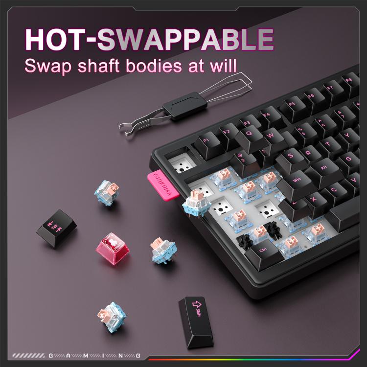 ONIKUMA MT706 81-Keys Hot Swappable Triple Mode Mechanical Keyboard(Black) - Wired Keyboard by ONIKUMA | Online Shopping UK | buy2fix