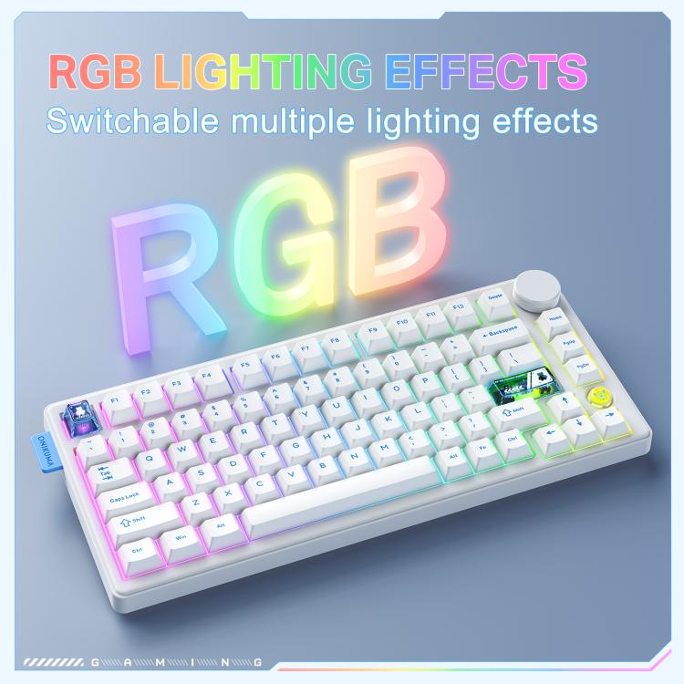 ONIKUMA MT706 81-Keys Hot Swappable Triple Mode Mechanical Keyboard(White) - Wired Keyboard by ONIKUMA | Online Shopping UK | buy2fix