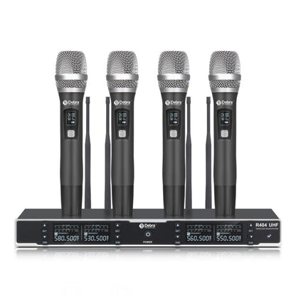DEBRA R404 UHF Wireless Microphone 4-in-1 Professional Stage Performance Conference Handheld Mic(AU Plug) - Microphone by DEBRA | Online Shopping UK | buy2fix