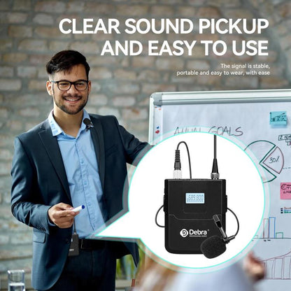DEBRA R404 UHF Wireless Microphone 4-in-1 Professional Stage Performance Conference Handheld Mic(EU Plug) - Microphone by DEBRA | Online Shopping UK | buy2fix