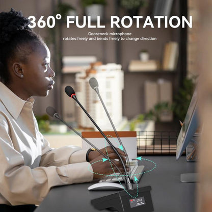 DEBRA R404 UHF Wireless Microphone 4-in-1 Professional Stage Performance Conference Handheld Mic(UK Plug) - Microphone by DEBRA | Online Shopping UK | buy2fix