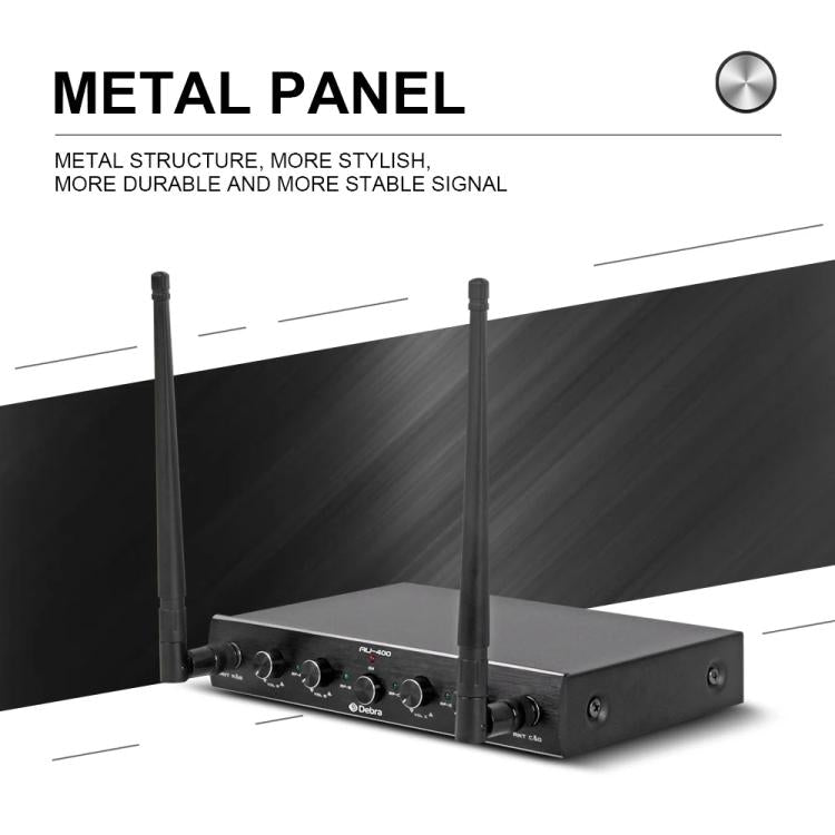 DEBRA AU-400 UHF Wireless Microphone System 4-in-1 for Performance Conference KTV, Model:4 Handheld Mic(AU Plug) - Microphone by DEBRA | Online Shopping UK | buy2fix