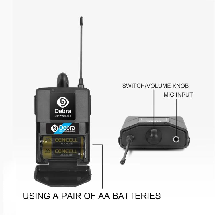 DEBRA AU-400 UHF Wireless Microphone System 4-in-1 for Performance Conference KTV, Model:4 Handheld Mic(US Plug) - Microphone by DEBRA | Online Shopping UK | buy2fix