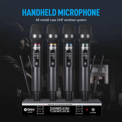 DEBRA UX-400 UHF Wireless Rechargeable Microphone System 4-in-1(US Plug) - Microphone by DEBRA | Online Shopping UK | buy2fix