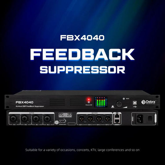 DEBRA FBX4040 DSP Feedback Suppressor Microphone Anti-howling Audio Processor(EU Plug) - Live Sound Effects Processors by DEBRA | Online Shopping UK | buy2fix