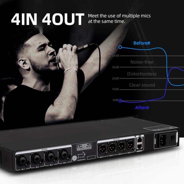 DEBRA FBX4040 DSP Feedback Suppressor Microphone Anti-howling Audio Processor(US Plug) - Live Sound Effects Processors by DEBRA | Online Shopping UK | buy2fix
