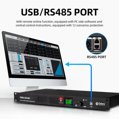 DEBRA FBX4040 DSP Feedback Suppressor Microphone Anti-howling Audio Processor(AU Plug) - Live Sound Effects Processors by DEBRA | Online Shopping UK | buy2fix