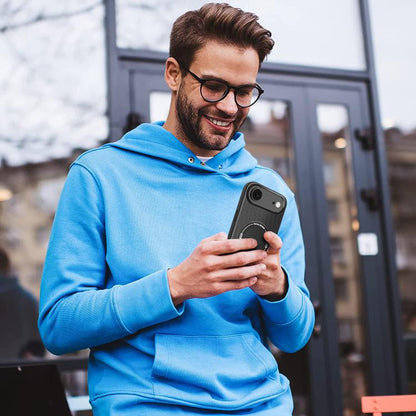 For iPhone Air Carbon Fiber Texture MagSafe Phone Case with Holder(Brown) - iPhone Air Cases by buy2fix | Online Shopping UK | buy2fix