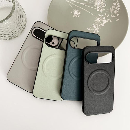For Google Pixel 10 / 10 Pro Magsafe Magnetic Plain Leather Phone Case(Light Green) - Google Cases by buy2fix | Online Shopping UK | buy2fix