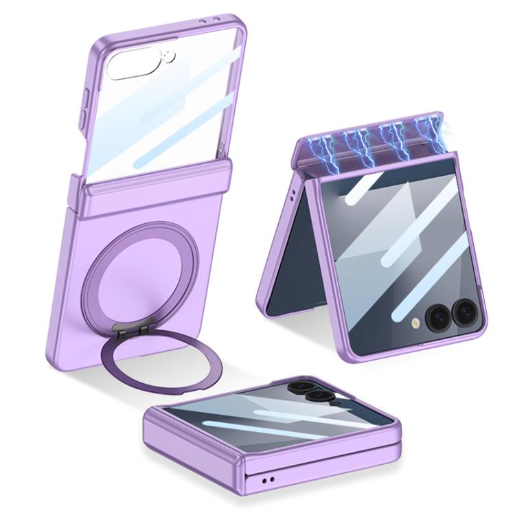For Samsung Galaxy Z Flip7 5G GKK Integrated Magnetic Folding Hinge Full Coverage Phone Case with Rotating Bracket(Purple) - Galaxy Z Flip7 5G Cases by GKK | Online Shopping UK | buy2fix