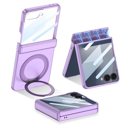 For Samsung Galaxy Z Flip7 5G GKK Integrated Magnetic Folding Hinge Full Coverage Phone Case with Rotating Bracket(Purple) - Galaxy Z Flip7 5G Cases by GKK | Online Shopping UK | buy2fix