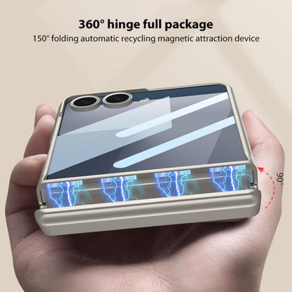For Samsung Galaxy Z Flip7 5G GKK Integrated Magnetic Folding Hinge Full Coverage Phone Case with Rotating Bracket(Silver) - Galaxy Z Flip7 5G Cases by GKK | Online Shopping UK | buy2fix