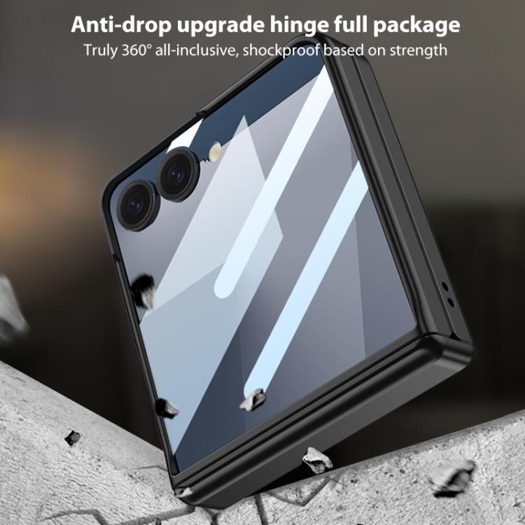 For Samsung Galaxy Z Flip7 5G GKK Integrated Magnetic Folding Hinge Full Coverage Phone Case with Rotating Bracket(Titanium Gray) - Galaxy Z Flip7 5G Cases by GKK | Online Shopping UK | buy2fix