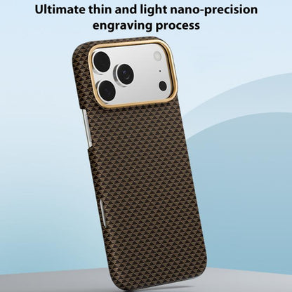 For iPhone 17 Pro Max Metal Frame Nanofiber MagSafe Magnetic Phone Case(Gold) - iPhone 17 Pro Max Cases by buy2fix | Online Shopping UK | buy2fix