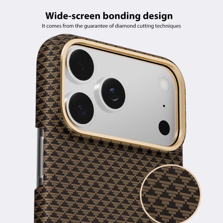 For iPhone 17 Pro Max Metal Frame Nanofiber MagSafe Magnetic Phone Case(Gold) - iPhone 17 Pro Max Cases by buy2fix | Online Shopping UK | buy2fix