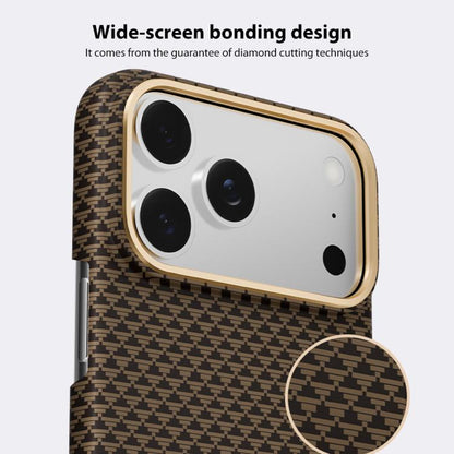 For iPhone 17 Pro Max Metal Frame Nanofiber MagSafe Magnetic Phone Case(Gold) - iPhone 17 Pro Max Cases by buy2fix | Online Shopping UK | buy2fix