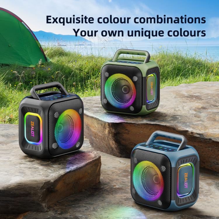 Zealot PT01 30W Portable Outdoor IPX6 RGB Stereo Bluetooth Speaker(Green) - Waterproof Speaker by ZEALOT | Online Shopping UK | buy2fix