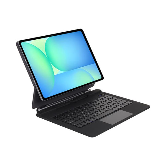 For Samsung Galaxy Tab S10 FE+ P820 Magnetic Bluetooth Keyboard Leather Tablet Case(Black)