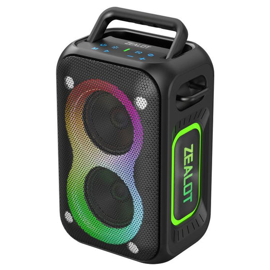 Zealot PT02 60W Portable Outdoor RGB Colorful Light Stereo Bluetooth Speaker(Black) - Waterproof Speaker by ZEALOT | Online Shopping UK | buy2fix