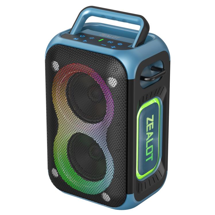 Zealot PT02 60W Portable Outdoor RGB Colorful Light Stereo Bluetooth Speaker(Blue) - Waterproof Speaker by ZEALOT | Online Shopping UK | buy2fix