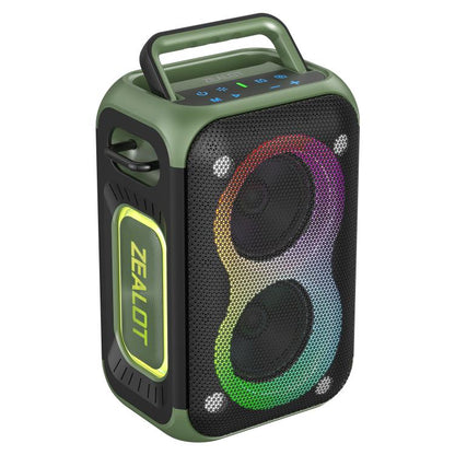 Zealot PT02 60W Portable Outdoor RGB Colorful Light Stereo Bluetooth Speaker(Green) - Waterproof Speaker by ZEALOT | Online Shopping UK | buy2fix