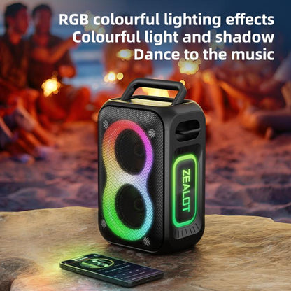 Zealot PT02 60W Portable Outdoor RGB Colorful Light Stereo Bluetooth Speaker(Blue) - Waterproof Speaker by ZEALOT | Online Shopping UK | buy2fix