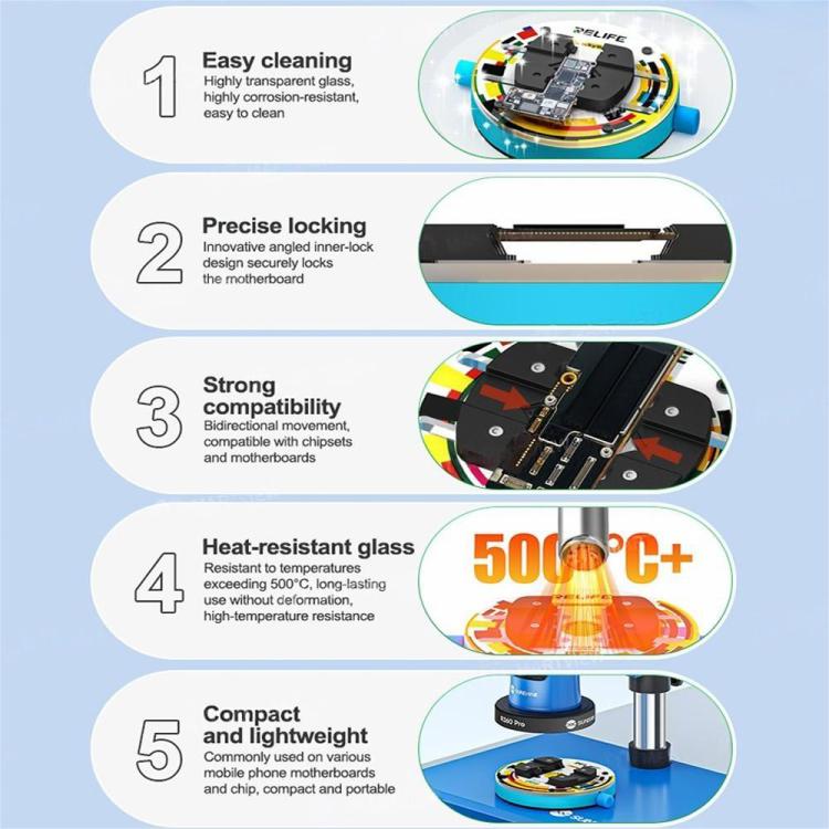 Relife RL-601Q Heat-Insulating Ring-Shaped Tempered Glass Motherboard Repair Fixture - Repair Fixture by RELIFE | Online Shopping UK | buy2fix