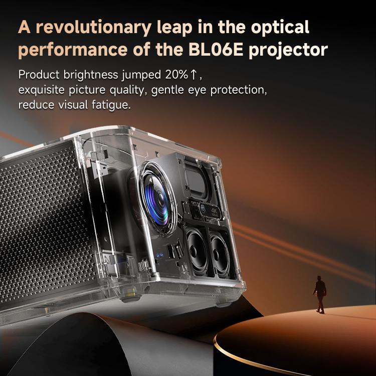 WOWOTO WWT-BL06E Android 9.0 4.45 inch LCD Display 1920x1080P 1000ANSI Smart Projector(EU Plug) - LED Projector by WOWOTO | Online Shopping UK | buy2fix