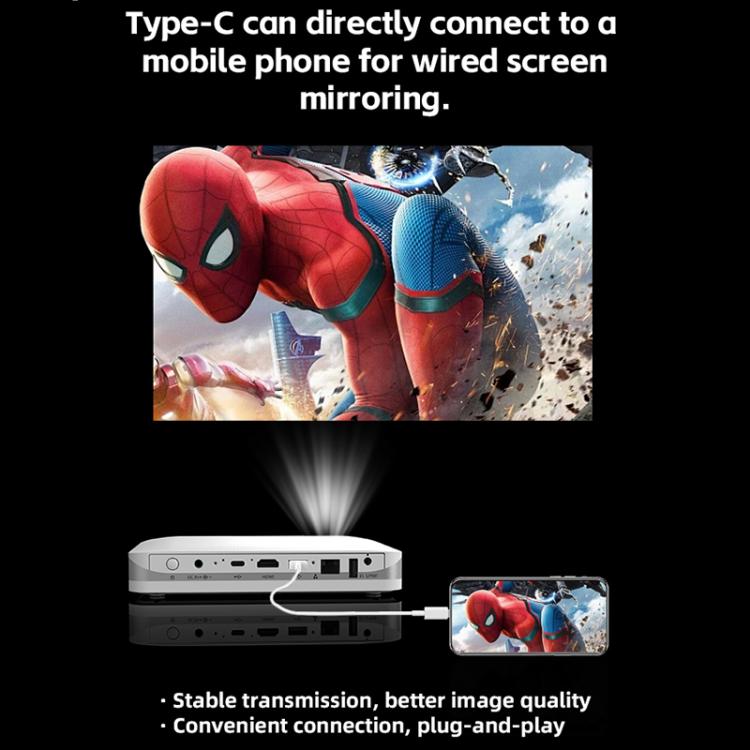 WOWOTO WWT-T10 Android 9.0 DLP 1920x1080P HD 350-400ANSI Smart Projector(UK Plug) - LED Projector by WOWOTO | Online Shopping UK | buy2fix