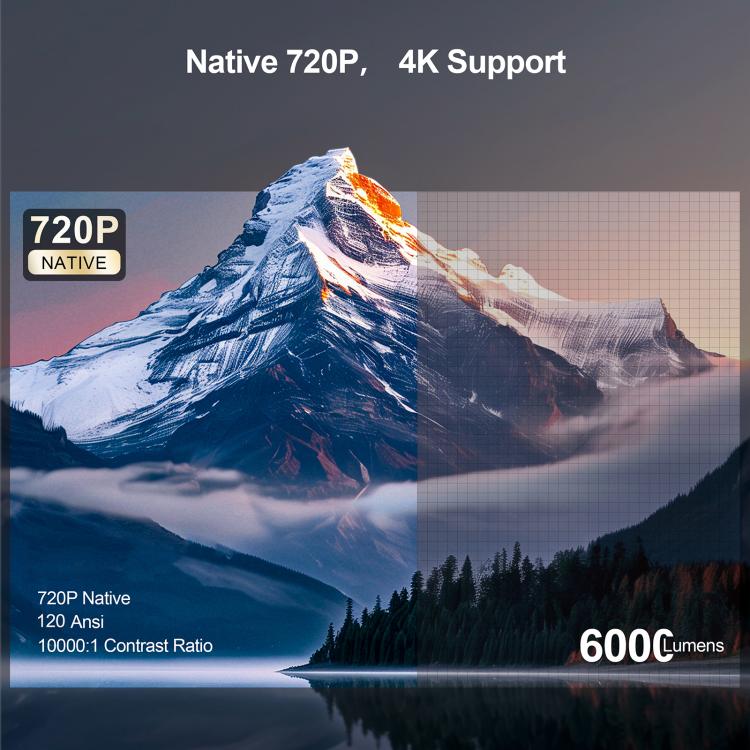 WOWOTO WWT-BL15 Android 11 LCD Display 720P 120ANSI Smart Projector(EU Plug) - LED Projector by WOWOTO | Online Shopping UK | buy2fix