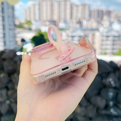 For iPhone 17 Pro Max Gradient Discolor MagSafe Phone Case with Holder / Wrist Strap(Pink) - iPhone 17 Pro Max Cases by buy2fix | Online Shopping UK | buy2fix