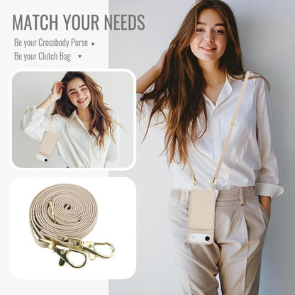 For iPhone Air Crossbody Zipper RFID Card Bag Phone Case(Apricot) - iPhone Air Cases by buy2fix | Online Shopping UK | buy2fix