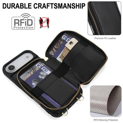 For iPhone Air Crossbody Zipper RFID Card Bag Phone Case(Black) - iPhone Air Cases by buy2fix | Online Shopping UK | buy2fix