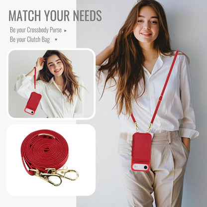 For iPhone Air Crossbody Zipper RFID Card Bag Phone Case(Red) - iPhone Air Cases by buy2fix | Online Shopping UK | buy2fix