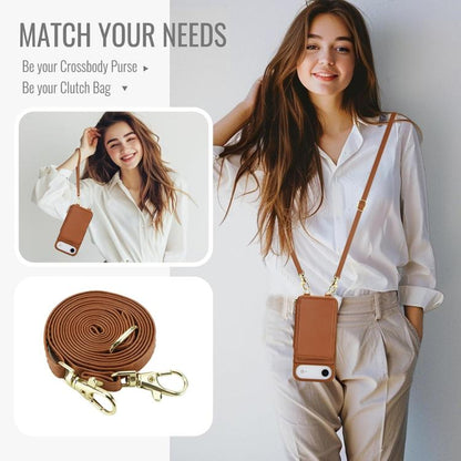For iPhone Air Crossbody Zipper RFID Card Bag Phone Case(Brown) - iPhone Air Cases by buy2fix | Online Shopping UK | buy2fix