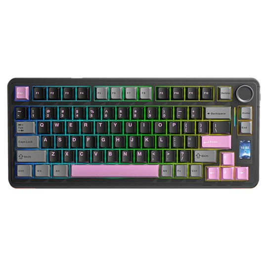 AULA S75 Pro 80 Keys wired/2.4G/Bluetooth Three Model Customizable Gradient Mechanical Keyboard(Gray+Black+Pink)