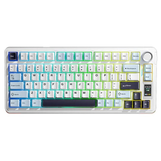 AULA S75 Pro 80 Keys wired/2.4G/Bluetooth Three Model Customizable Gradient Mechanical Keyboard(Light Blue+White+Black Purple)