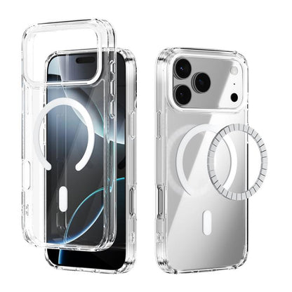 For iPhone 17 Pro Max ABEEL MagSafe Magnetic Color Ring Anti-scratch Transparent Phone Case(White) - iPhone 17 Pro Max Cases by buy2fix | Online Shopping UK | buy2fix