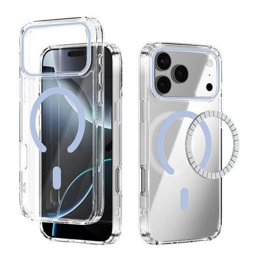 For iPhone 18 Pro Max / 17 Pro Max ABEEL MagSafe Magnetic Color Ring Anti-scratch Transparent Phone Case(Far Peak Blue)