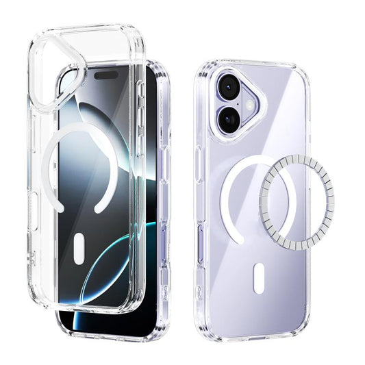 For iPhone 17 ABEEL MagSafe Magnetic Color Ring Anti-scratch Transparent Phone Case(White) - iPhone 17 Cases by buy2fix | Online Shopping UK | buy2fix