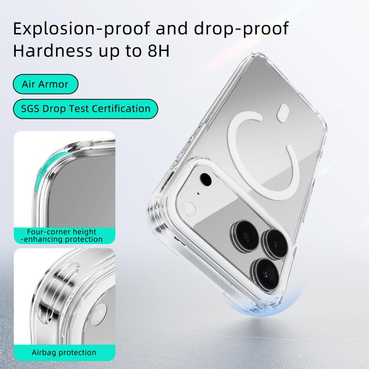 For iPhone 17 ABEEL MagSafe Magnetic Color Ring Anti-scratch Transparent Phone Case(White) - iPhone 17 Cases by buy2fix | Online Shopping UK | buy2fix