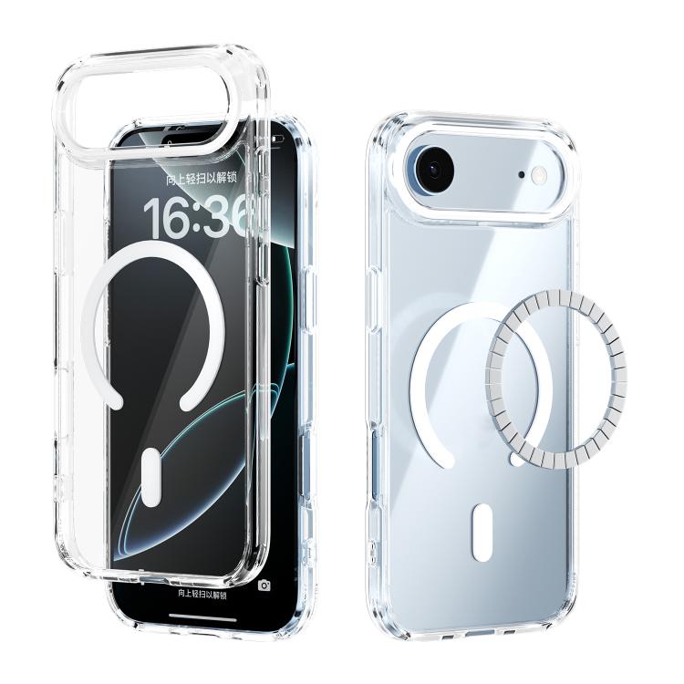 For iPhone Air ABEEL MagSafe Magnetic Color Ring Anti-scratch Transparent Phone Case(White) - iPhone Air Cases by buy2fix | Online Shopping UK | buy2fix