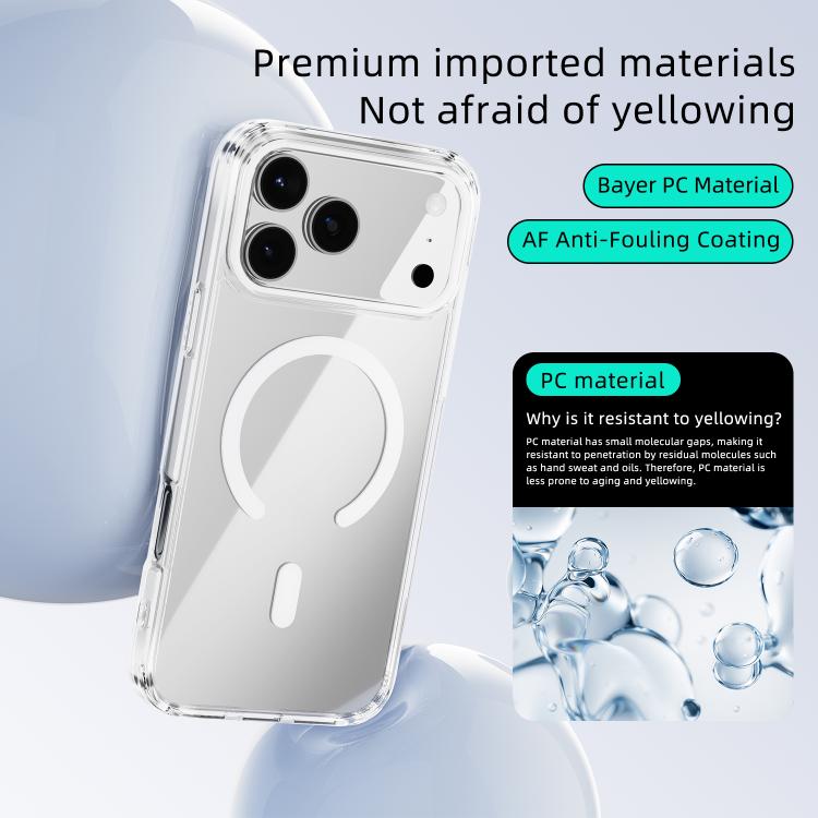 For iPhone Air ABEEL MagSafe Magnetic Color Ring Anti-scratch Transparent Phone Case(White) - iPhone Air Cases by buy2fix | Online Shopping UK | buy2fix
