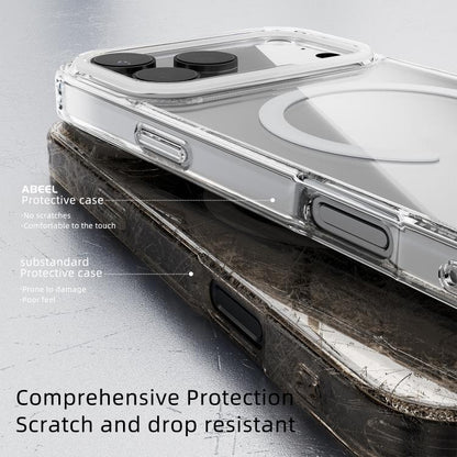 For iPhone Air ABEEL MagSafe Magnetic Color Ring Anti-scratch Transparent Phone Case(White) - iPhone Air Cases by buy2fix | Online Shopping UK | buy2fix