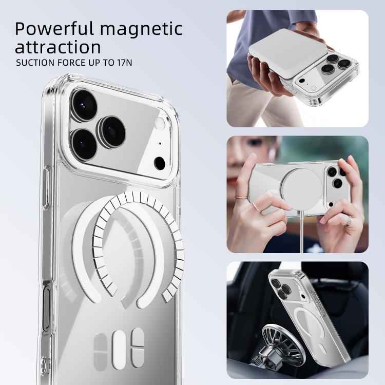 For iPhone Air ABEEL MagSafe Magnetic Color Ring Anti-scratch Transparent Phone Case(Blue) - iPhone Air Cases by buy2fix | Online Shopping UK | buy2fix