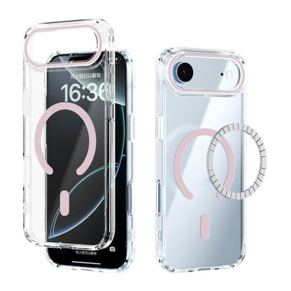 For iPhone Air ABEEL MagSafe Magnetic Color Ring Anti-scratch Transparent Phone Case(Pink) - iPhone Air Cases by buy2fix | Online Shopping UK | buy2fix