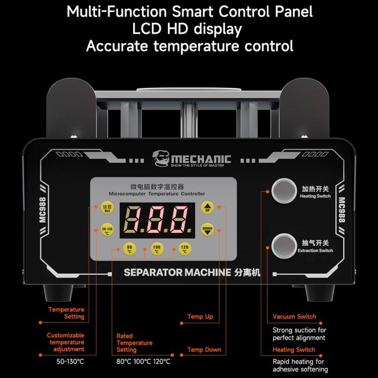 Mechanic MC988 10.5 inch Temp Control Screen Separator Machine with Vacuum Pump, Plug:US Plug - Separation Equipment by MECHANIC | Online Shopping UK | buy2fix
